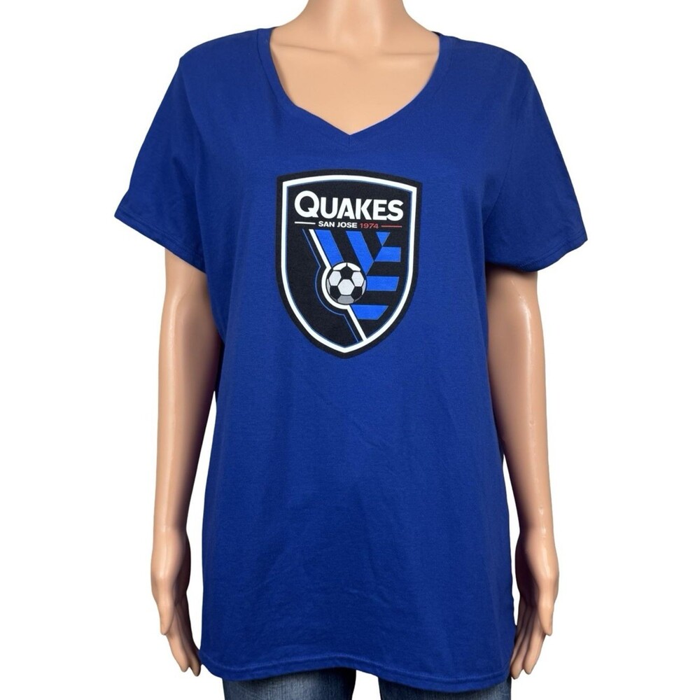 San Jose Earthquakes 1974 Womens X-L T-Shirt MLS Soccer Fan Apparel Blue Quakes